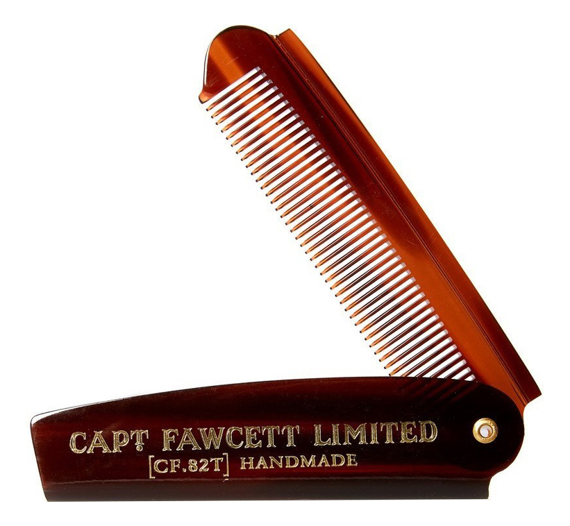 Складная расческа для бороды Folding Pocket Beard Comb stainless steel folding comb anti static convenient folding angle comb and beard comb wholesale hairdressing styling beard comb