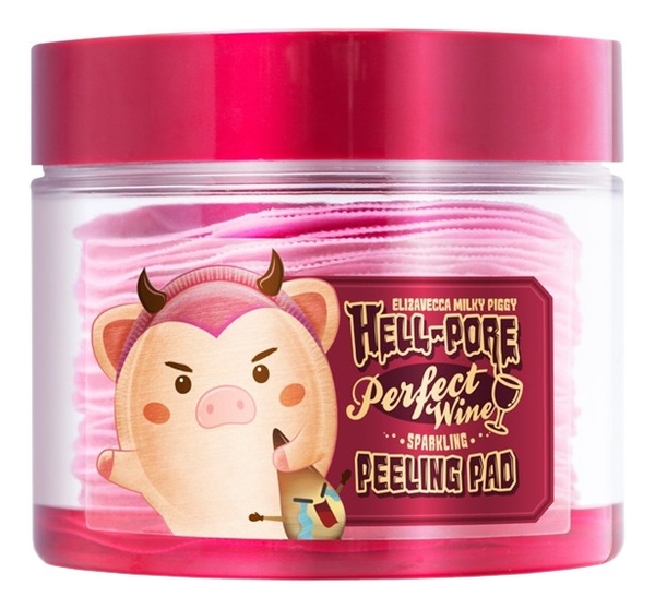 Пилинг-пэд очищающий для лица Hell-Pore Perfect Wine Sparkling Peeling Pad 30шт elizavecca пилинг диски elizavecca hell pore perfect wine sparkling peeling pad с экстрактом вина 30 шт