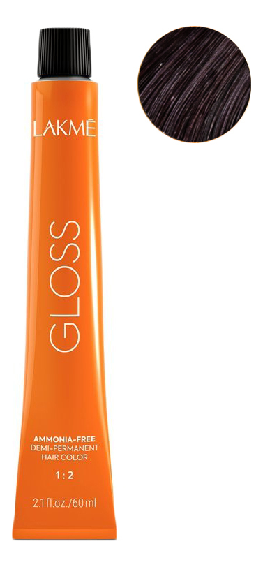 

Крем-краска для тонирования волос без аммиака Gloss 60мл: 3-22 Темно-каштановый фиолетовый яркий, Крем-краска для тонирования волос без аммиака Gloss 60мл