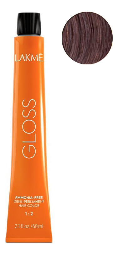 

Крем-краска для тонирования волос без аммиака Gloss 60мл: 4-50 Средне-каштановый с оттенком красного дерева, Крем-краска для тонирования волос без аммиака Gloss 60мл
