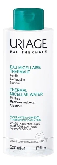 Мицеллярная вода для жирной и комбинированной кожи Eau Thermale Micellaire: Вода 500мл