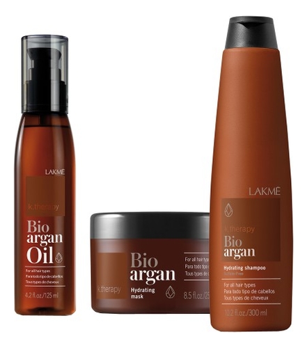 Набор с аргановым маслом для восстановления волос K.Therapy Bio Argan (шампунь 300мл + маска 250мл + масло 125мл)