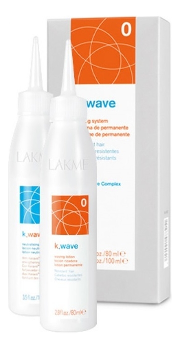 Купить Система для завивки жестких волос K.Wave No0 Waving System (лосьон 80мл + нейтрализующий лосьон 100мл), Lakme