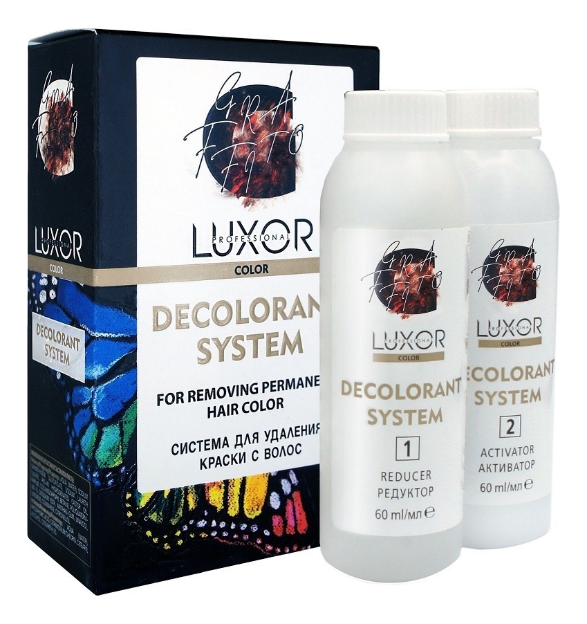 Система для удаления краски с волос Luxor Color Decolorant System 2*60мл от Randewoo