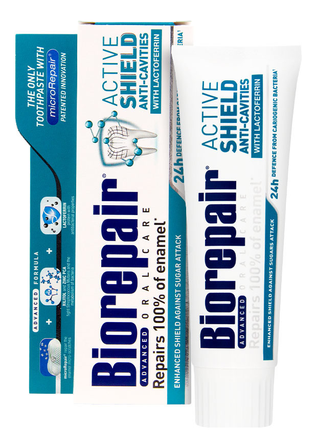 Купить Зубная паста с лактоферрином Активная защита эмали Pro Active Shield 75мл, Biorepair