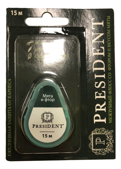 

Зубная нить невощеная с фтором Dental Floss Fresh Breath 15м (мята)