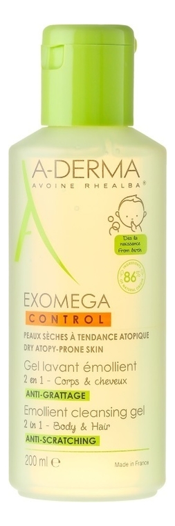 

Гель для тела и волос 2 в 1 Exomega Gel Lavant Emollient Corps et Cheveux: Гель 200мл, Гель для тела и волос 2 в 1 Exomega Gel Lavant Emollient Corps et Cheveux