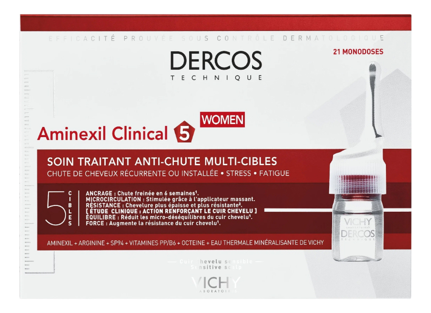 

Средство против выпадения волос для женщин Dercos Aminexil Intensive 5 Femme 21шт
