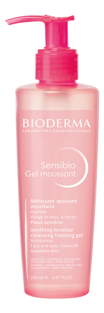 Очищающий гель для лица Sensibio Mild Cleansing Foaming Gel 200мл очищающий гель bioderma sensibio mild cleansing foaming gel 200 мл