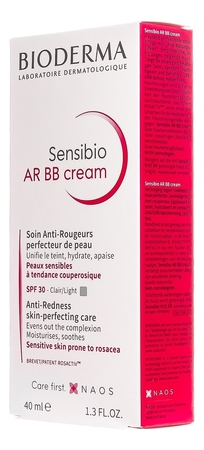 Bioderma BB крем для лица Sensibio AR Cream Anti-Redness Skin-Perfecting Care 40мл