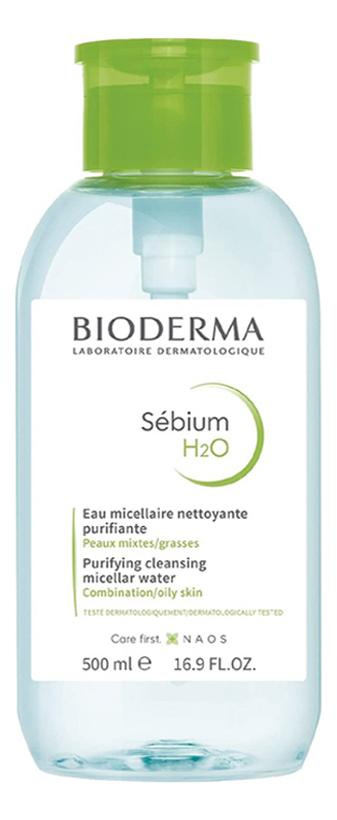 Мицеллярная вода для лица Sebium H2O Solution Micellaire: Вода 500мл (с помпой) мицеллярная вода для лица sebium h2o solution micellaire вода 100мл