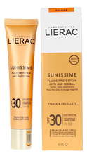 Lierac Солнцезащитный тонизирующий флюид для лица и зоны декольте Sunissime Fluide Protecteur Anti-Age Global SPF30 40мл