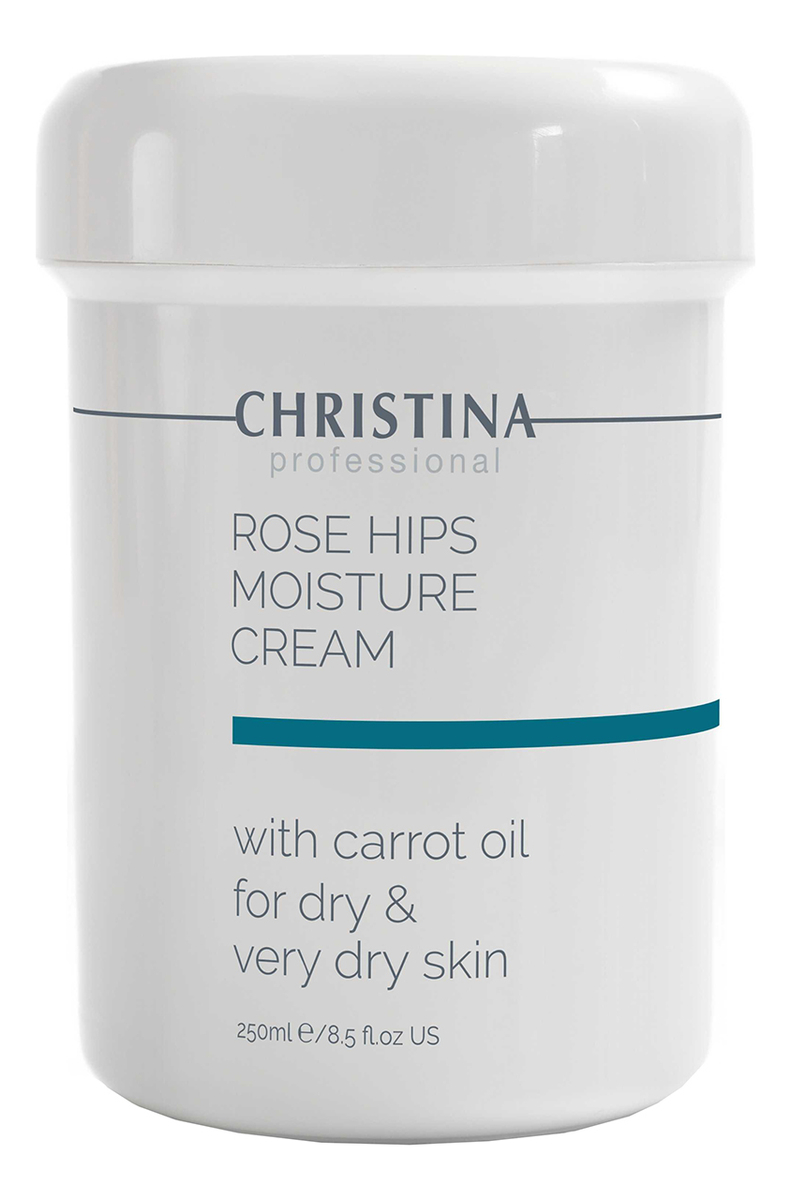 Купить Увлажняющий крем для лица и зоны декольте с маслом моркови Rose Hips Moisture Cream With Carrot Oil 250мл, CHRISTINA