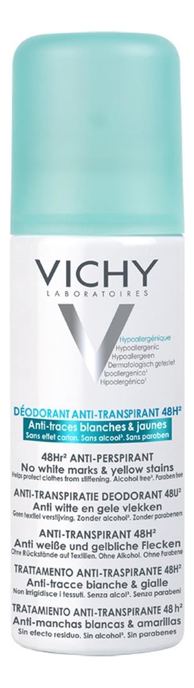 Купить Дезодорант-антиперспирант против белых и желтых пятен Anti-Transpirant 48H 125мл: Дезодорант 125мл, Vichy