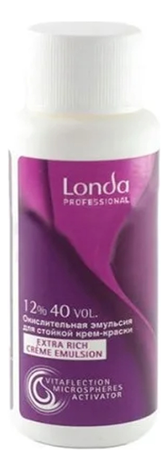 Окислительная эмульсия для волос Londacolor Extra Rich Creme Emulsion 60мл: Эмульсия 12% 40Vol hair company oxidant emulsion 40vol 12% окислительная эмульсия 40vol 12% 1000 мл