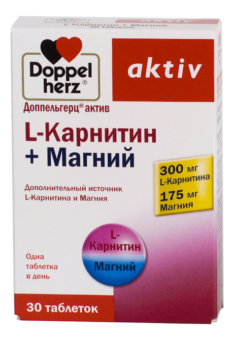 

Биодобавка L-карнитин + Магний Aktiv 30 таблеток