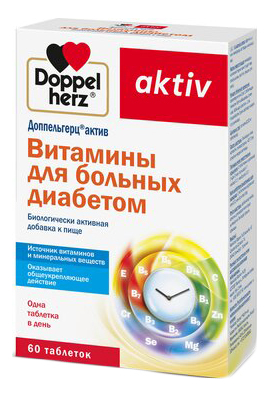 Фото - Витамины для больных диабетом Aktiv: 60 таблеток doppelherz aktiv витамины для здоровых волос и ногтей 1150 мг в капсулах 30 шт
