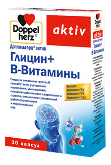 Биодобавка Глицин + В-Витамины Aktiv 30 капсул биодобавка омега 3 aktiv 80 капсул