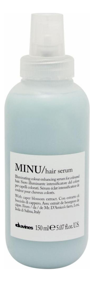 Несмываемая сыворотка для окрашенных волос Minu Hair Serum 150мл несмываемая сыворотка для окрашенных волос davines minu hair serum 150 мл