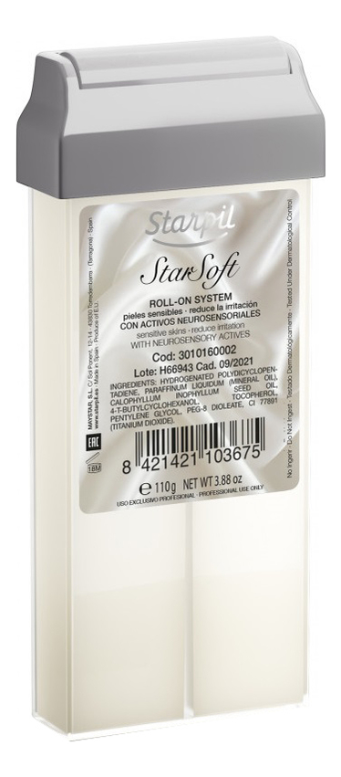 

Воск для депиляции в картридже Star Soft Roll-On System 110г (белый)