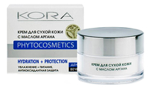 KORA Крем для сухой кожи лица с маслом аргана Phytocosmetics Hydration + Protection 50мл