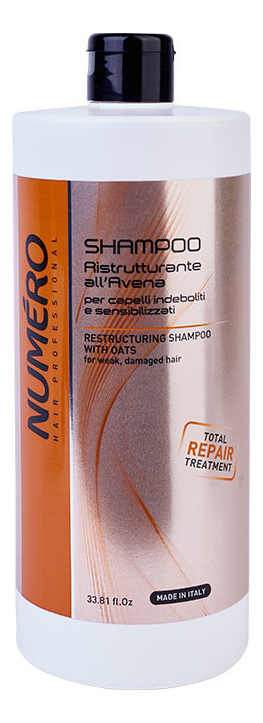 цена Восстанавливающий шампунь для волос с экстрактом овса Numero Restructuring With Oats Shampoo: Шампунь 1000мл