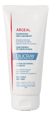 Себоабсорбирующий шампунь для волос Argeal Shampooing Sebo-Absorbant 200мл шампунь себоабсорбирующий ducray argeal 200 мл