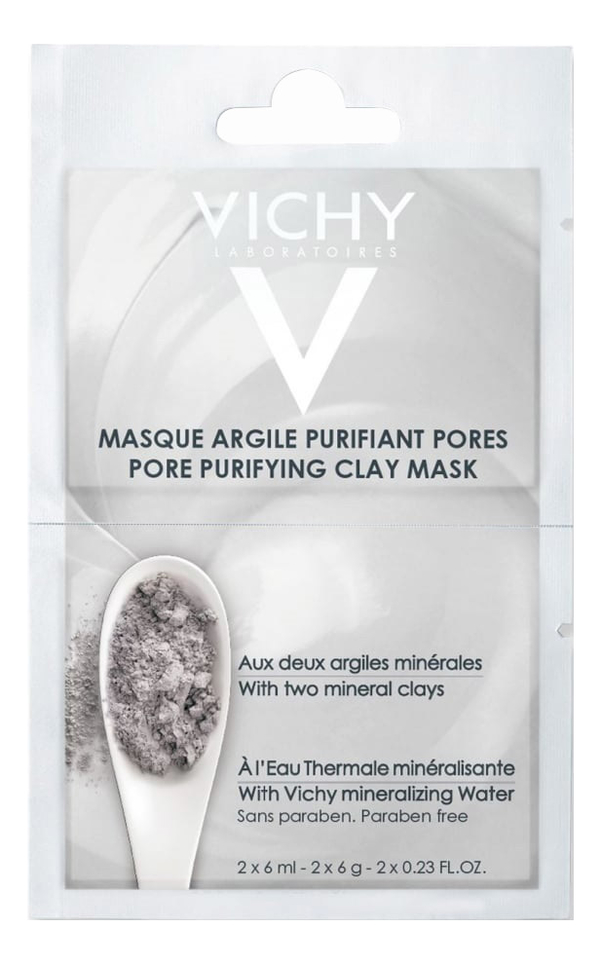 Минеральная маска с глиной очищающая поры саше Pore Purifying Clay Mask: Маска 2*6мл vichy минеральная очищающая поры маска с глиной 75 мл