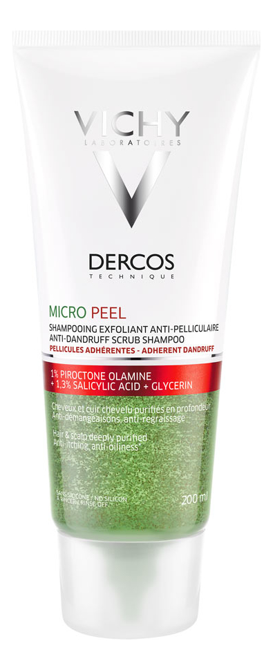 Шампунь-пилинг для очищения кожи головы и волос против перхоти Dercos Micro Peel Anti-Dandruff Scrub 200мл