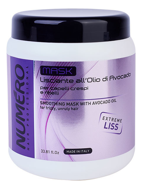 

Маска для вьющихся волос с маслом авокадо Numero Smoothing Mask With Avocado Oil: Маска 1000мл, Маска для вьющихся волос с маслом авокадо Numero Smoothing Mask With Avocado Oil