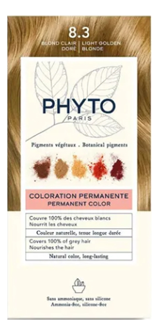 

Краска для волос Phyto Color: 8.3 Светлый золотистый блонд, Краска для волос Phyto Color
