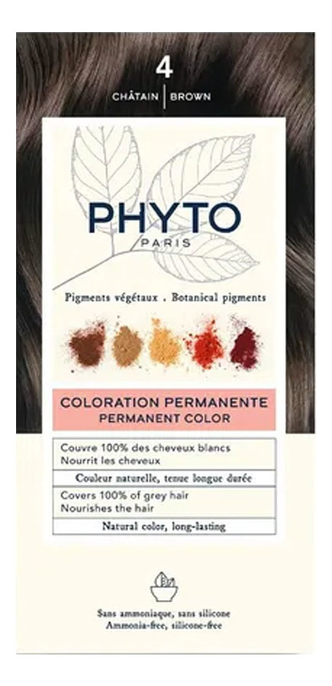 

Краска для волос Phyto Color: 4 Шатен, Краска для волос Phyto Color