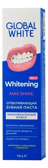 

Отбеливающая зубная паста Whitening Max Shine 100мл: Зубная паста 100г, Отбеливающая зубная паста Whitening Max Shine