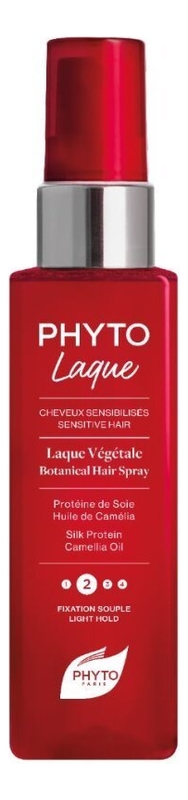 Лак для волос с волокнами шелка Phytolaque Soie Laque Vegetale A La Fibroine De Soie 100мл phyto лак для волос phytolaque soie слабая фиксация 100 мл