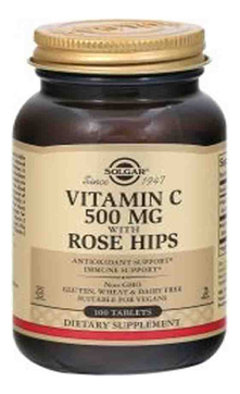 Биодобавка Витамин С и шиповник Vitamin C With Rose Hips 100 таблеток