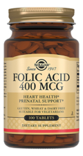 SOLGAR Биодобавка Фолиевая кислота Folic Acid 100 таблеток