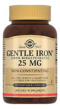 Биодобавка Легкодоступное железо Джентл Айрон Gentle Iron Non-Constipating 90 капсул