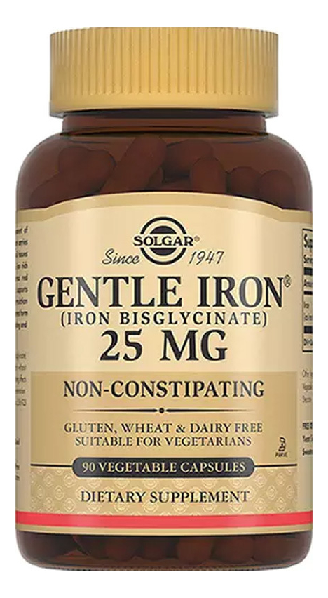 Биодобавка Легкодоступное железо Джентл Айрон Gentle Iron Non-Constipating 90 капсул
