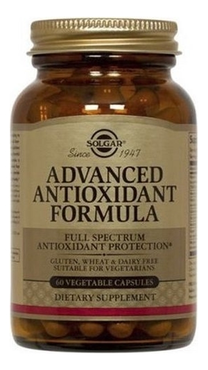Купить 60 капсул, Биодобавка Антиоксидантная формула Advanced Antioxidant Formula, SOLGAR