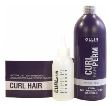 Набор для химической завивки волос Curl Hair Perm (гель 500мл + инструкция + флакон-аппликатор) ollin professional curl hair гель для химической завивки perm gel 500мл инструкция