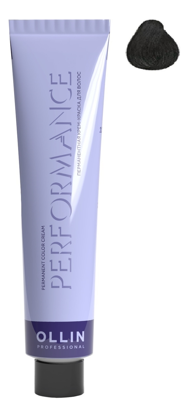 Перманентная крем-краска для волос Performance Permanent Color Cream 60мл: 1/0 иссиня-черный