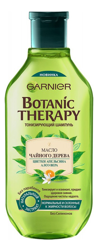 Купить Шампунь для волос с маслом чайного дерева, цветками апельсина и алоэ вера Botanic Therapy 400мл, GARNIER