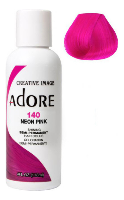 

Краска для волос Adore Hair Color 118мл: 140 Neon Pink, Краска для волос Adore Hair Color 118мл