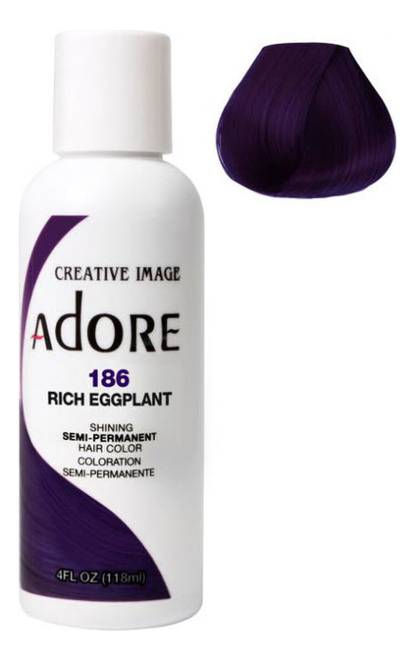 

Краска для волос Adore Hair Color 118мл: 186 Rich Eggplant, Краска для волос Adore Hair Color 118мл