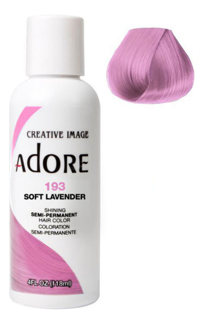 

Краска для волос Adore Hair Color 118мл: 193 Soft Lavender, Краска для волос Adore Hair Color 118мл