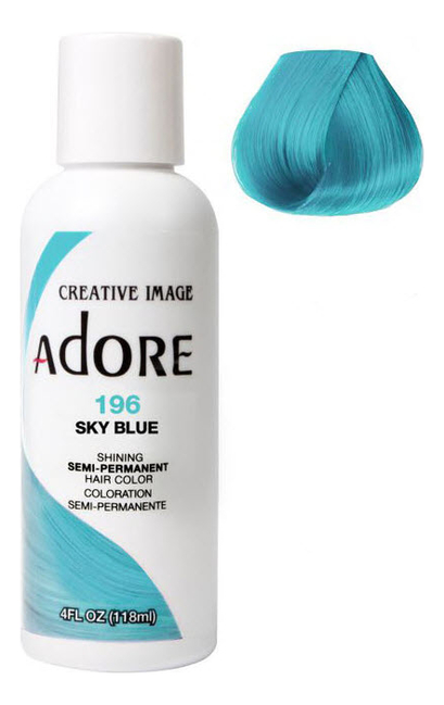 

Краска для волос Adore Hair Color 118мл: 196 Sky Blue, Краска для волос Adore Hair Color 118мл