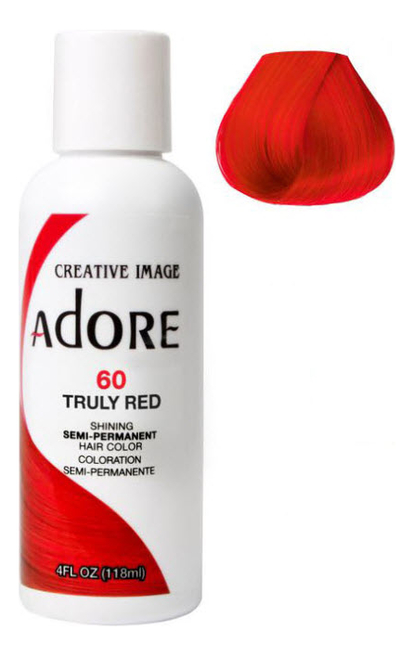 

Краска для волос Adore Hair Color 118мл: 60 Truly Red, Краска для волос Adore Hair Color 118мл