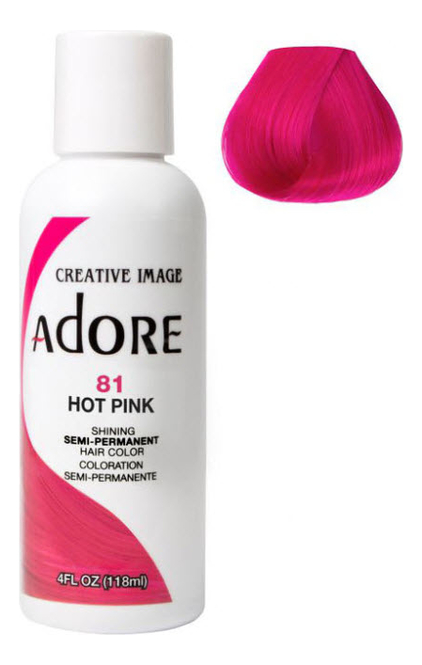 

Краска для волос Adore Hair Color 118мл: 81 Hot Pink, Краска для волос Adore Hair Color 118мл