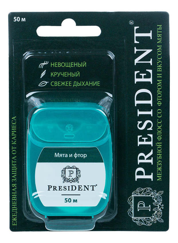 

Зубная нить с фтором Dental Floss With Fluoride And Mint 50м (мята)