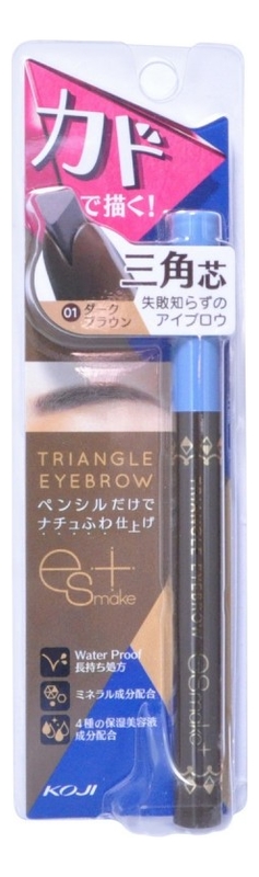 

Карандаш для бровей водостойкий Triangle Eyebrow ESmake+: 01 Темно-коричневый, Карандаш для бровей водостойкий Triangle Eyebrow ESmake+